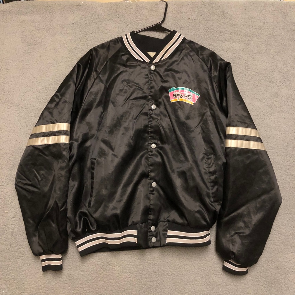 Vintage Chalk Line San Antonio Spurs Fiesta‎ Satin Bomber Jacket 90s Mens XL USA
